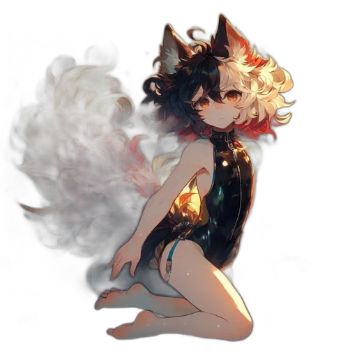 mask, dress, creature, staff transparent PNG cut-out