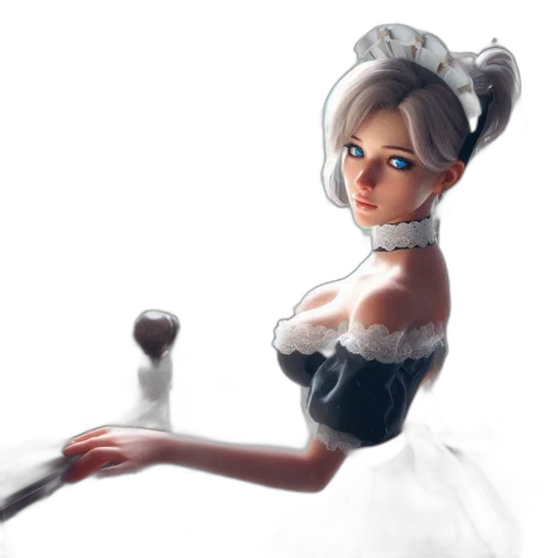 dress, staff, robot, concept art transparent PNG cut-out