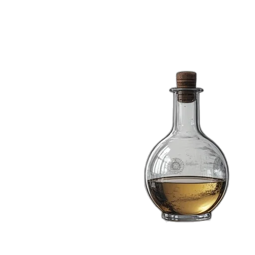 bottle, crown, hair, 3d render transparent PNG cut-out