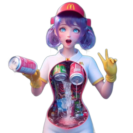 robot, food, bottle, dress transparent PNG cut-out