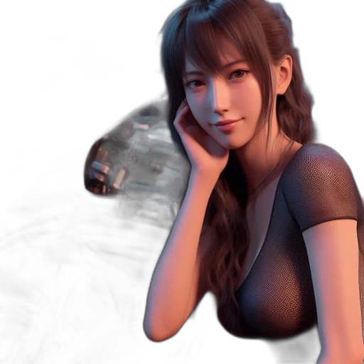 dress, robot, face, photorealistic transparent PNG cut-out