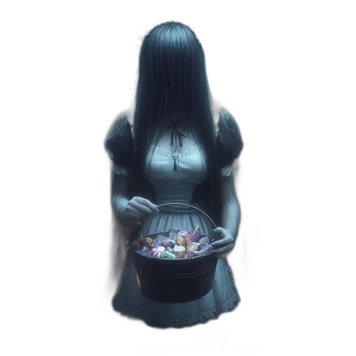 dress, hair, mask, robot transparent PNG cut-out