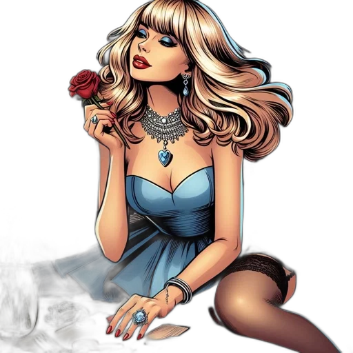 jewelry, dress, comic book art, cartoon transparent PNG cut-out