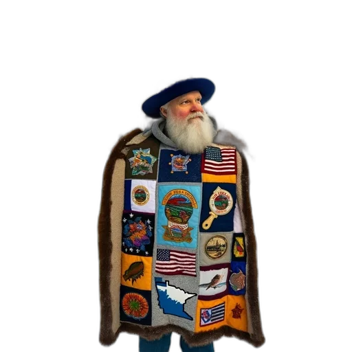 jacket, hat, staff, face transparent PNG cut-out