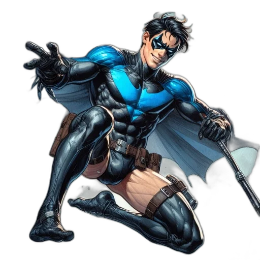 comic book art, concept art, cartoon, blue transparent PNG cut-out