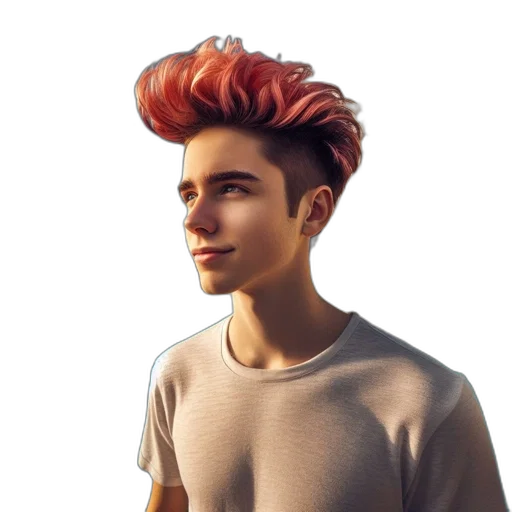 hair, jacket, creature, face transparent PNG cut-out