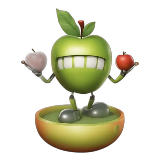robot, food, 3d render, concept art transparent PNG cut-out