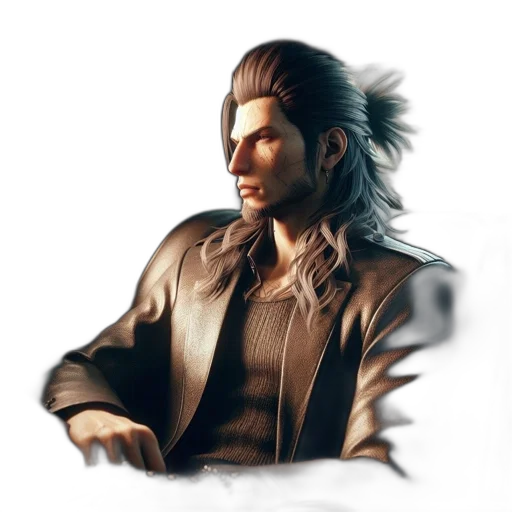 jacket, face, staff, concept art transparent PNG cut-out