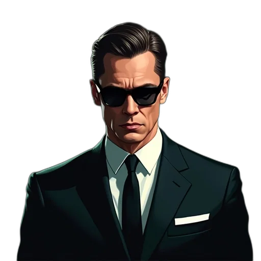face, jacket, comic book art, photorealistic transparent PNG cut-out