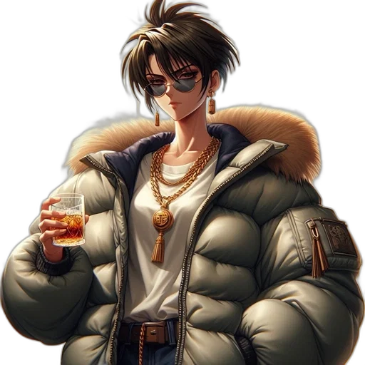 jacket, concept art, cyberpunk, anime transparent PNG cut-out