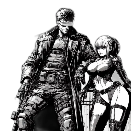 jacket, weapon, cyberpunk, concept art transparent PNG cut-out
