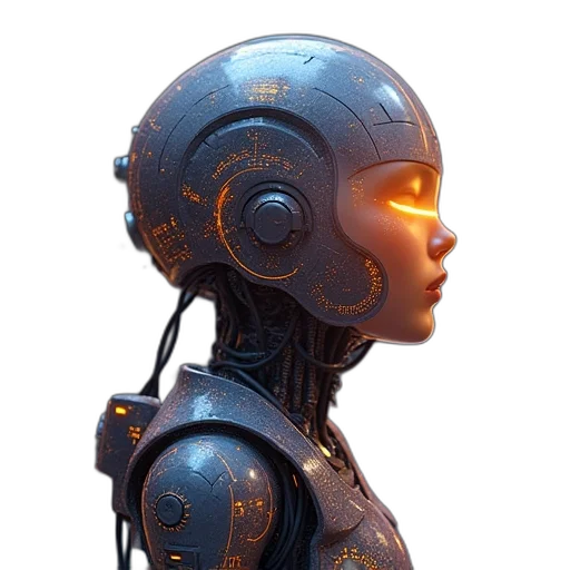 robot, face, mask, cyberpunk transparent PNG cut-out