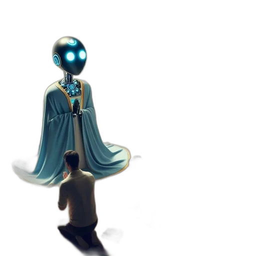 robot, staff, mask, creature transparent PNG cut-out