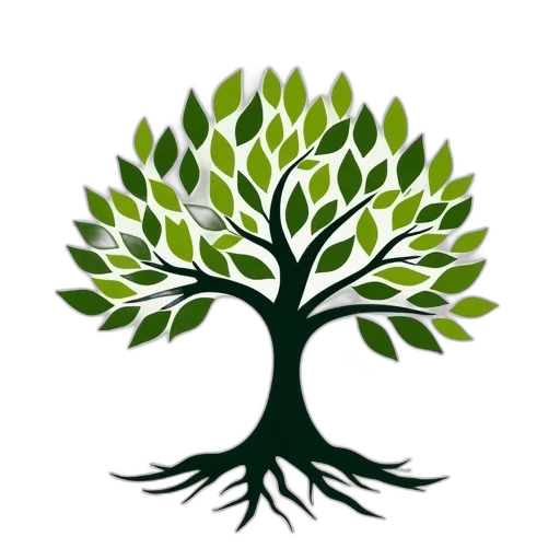 tree, green, earth tones, logo transparent PNG cut-out