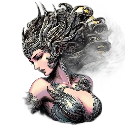 hair, mask, dragon, creature transparent PNG cut-out