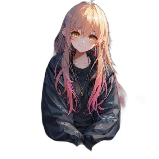 jacket, dress, face, hair transparent PNG cut-out