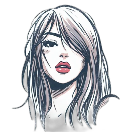 face, mask, hair, comic book art transparent PNG cut-out