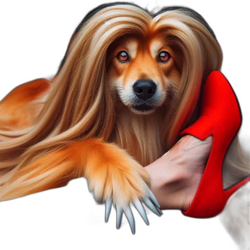 hair, animal, creature, dress transparent PNG cut-out