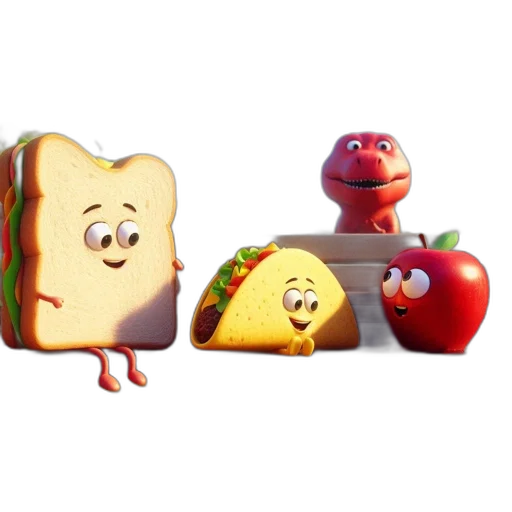 food, animal, concept art, 3d render transparent PNG cut-out
