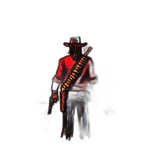 weapon, staff, jacket, hat transparent PNG cut-out