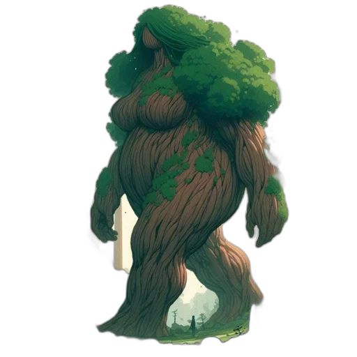 creature, tree, animal, staff transparent PNG cut-out