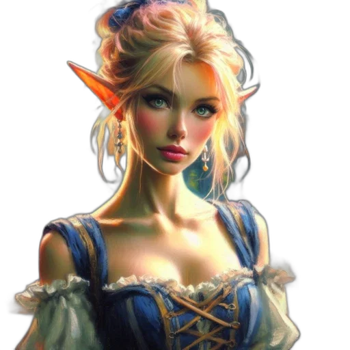 dress, face, staff, dragon transparent PNG cut-out