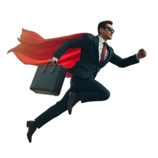 comic book art, concept art, superhero, businessman transparent PNG cut-out