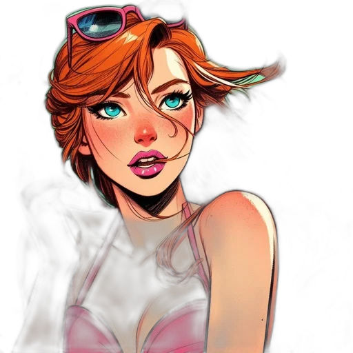 face, concept art, comic book art, fantasy art transparent PNG cut-out