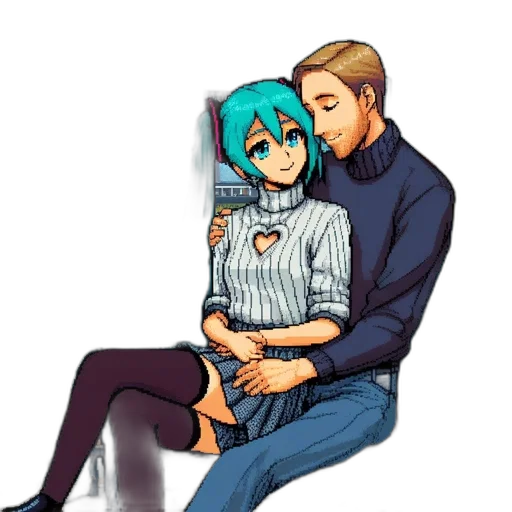 furniture, dress, robot, pixel art transparent PNG cut-out