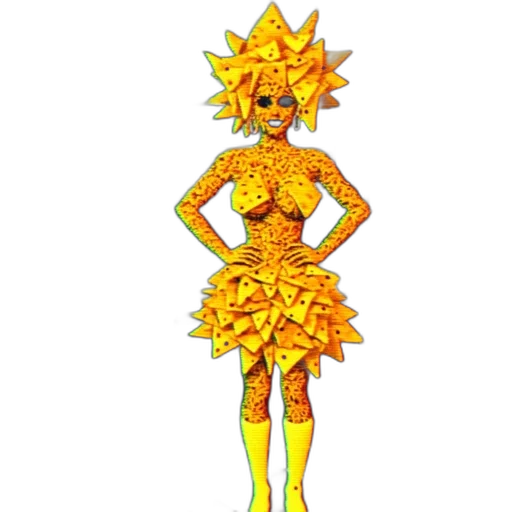 dress, staff, crown, flower transparent PNG cut-out