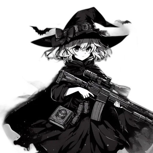 weapon, staff, hat, dress transparent PNG cut-out