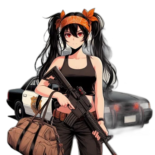 weapon, car, anime, pixel art transparent PNG cut-out