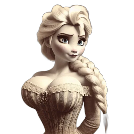 dress, crown, jewelry, 3d render transparent PNG cut-out
