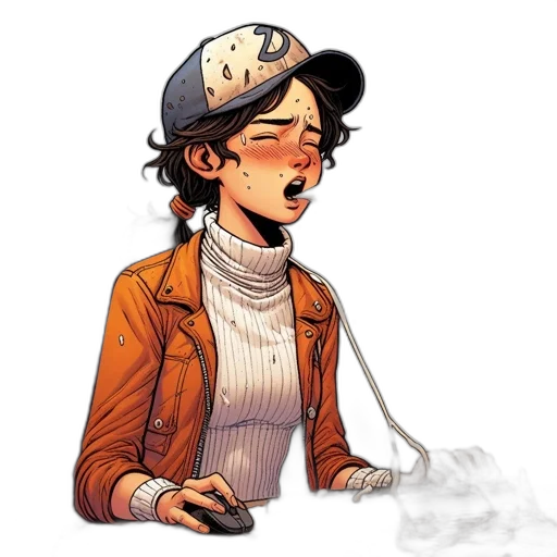 jacket, hat, staff, concept art transparent PNG cut-out