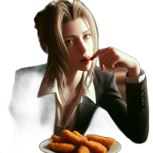food, jacket, staff, photorealistic transparent PNG cut-out