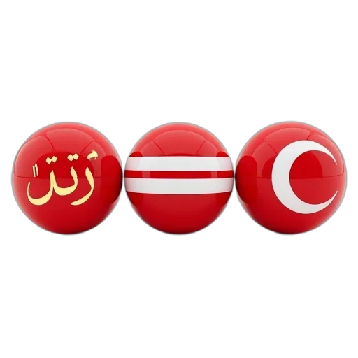 3d render, red, three, balls transparent PNG cut-out