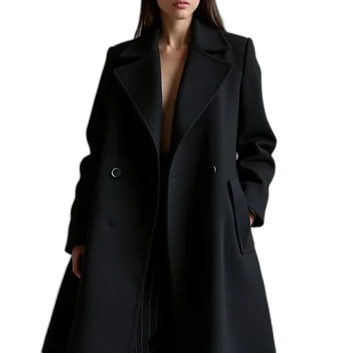 jacket, dress, photorealistic, dark transparent PNG cut-out