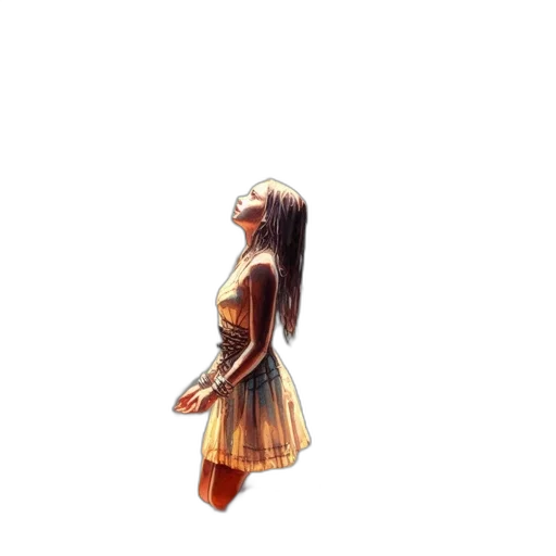 dress, hair, creature, robot transparent PNG cut-out