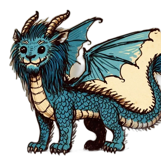 dragon, staff, creature, animal transparent PNG cut-out