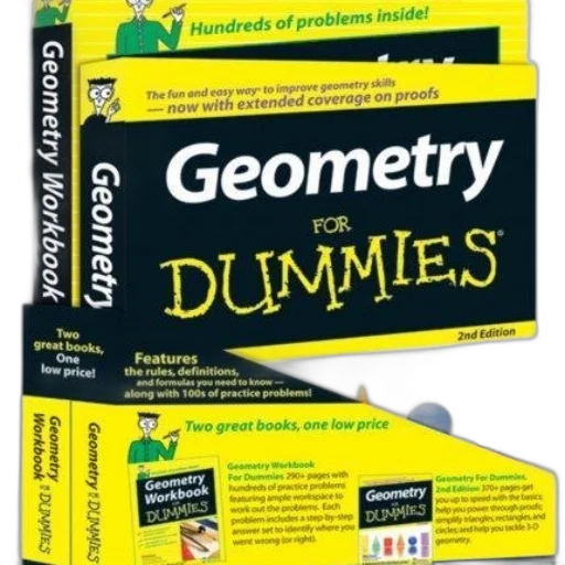geometry, workbook, dummies, 2nd transparent PNG cut-out