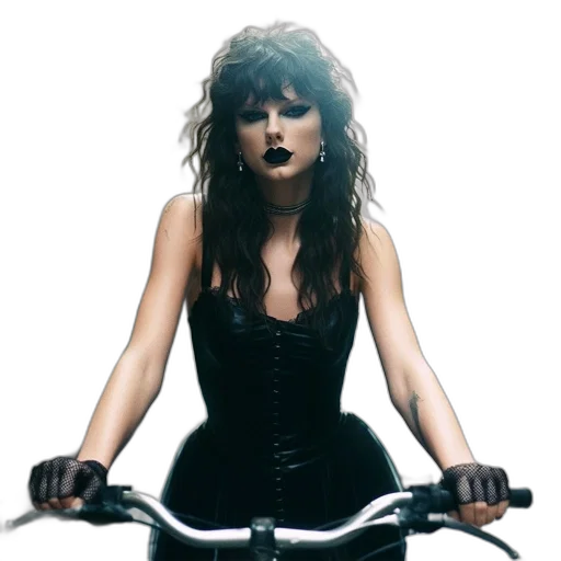 photorealistic, cyberpunk, woman, stands transparent PNG cut-out