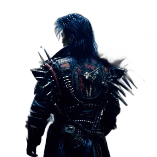 jacket, sword, weapon, hair transparent PNG cut-out