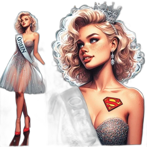 dress, comic book art, concept art, fantasy art transparent PNG cut-out