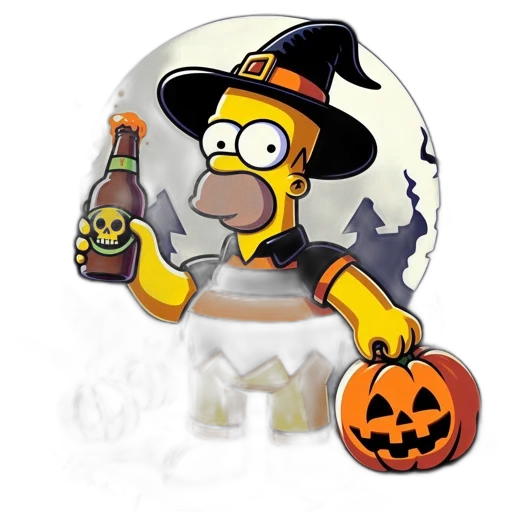 pixel art, cartoon, concept art, homer transparent PNG cut-out