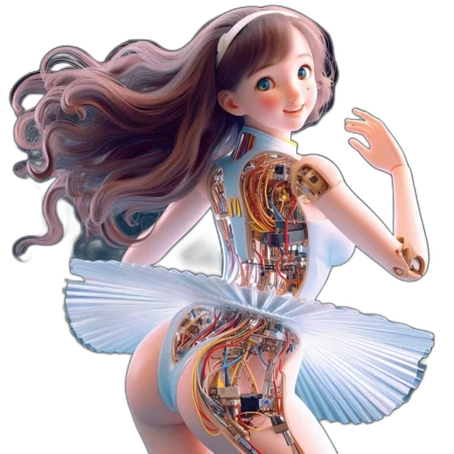 dress, robot, jewelry, fantasy art transparent PNG cut-out