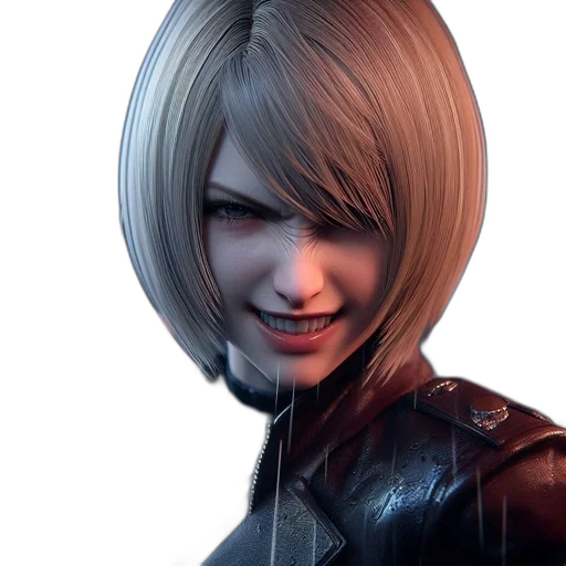 face, jacket, hair, 3d render transparent PNG cut-out
