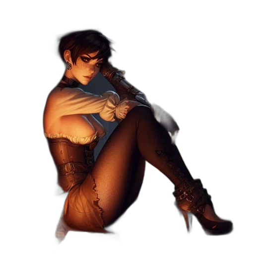 weapon, dress, shoes, concept art transparent PNG cut-out