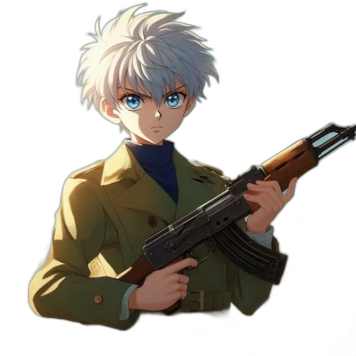 weapon, jacket, animal, staff transparent PNG cut-out