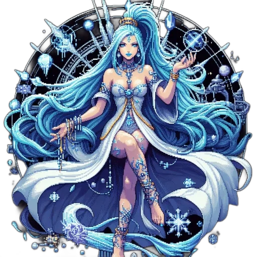dress, staff, jewelry, fantasy art transparent PNG cut-out