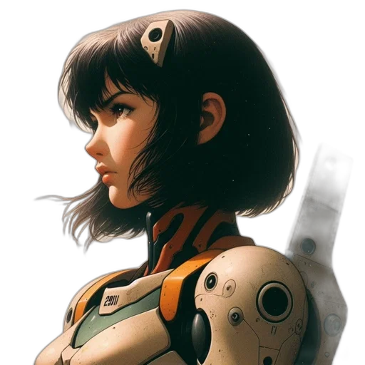 robot, face, weapon, concept art transparent PNG cut-out